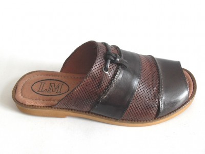 Sandale barbati LM, cod 1S62, seria BREEZE, maro inchis, piele naturala