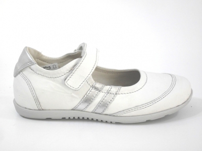 Pantofi copii fete LM, cod 6P91, seria MAGGIO 2, alb, piele naturala