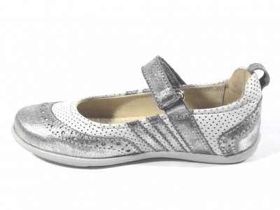 Pantofi copii fete LM, cod 6P99, seria KITTY, alb, piele naturala