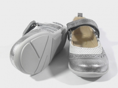 Pantofi copii fete LM, cod 6P99, seria KITTY, alb, piele naturala