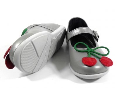 Pantofi copii fete LM, cod 6P103, seria CHERRY, gri, piele naturala