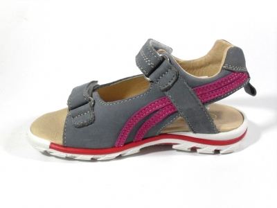 Sandale copii LM, cod 3S81, seria CERCHI, gri, piele naturala
