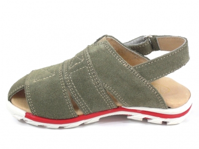 Sandale copii LM, cod 3S86, seria TOTTO, olive, piele naturala