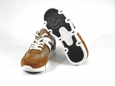 Pantofi sport copii LM, cod 3A243, seria MALVIN, maro deschis, piele naturala