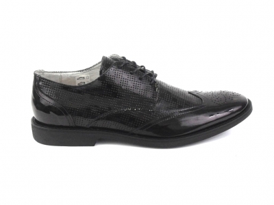Pantofi barbati LM, cod 1P419, seria BRIT P, negru, piele naturala