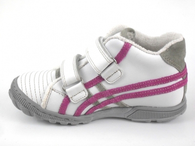 Pantofi sport copii fete LM, cod 6A30, seria TRIP SKY, alb, piele naturala