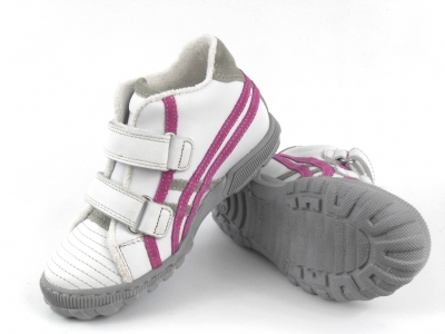 Pantofi sport copii fete LM, cod 6A30, seria TRIP SKY, alb, piele naturala