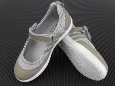 Pantofi copii fete LM, cod 6P109, seria KITTY, gri, piele naturala