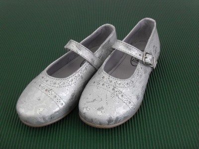 Pantofi copii fete LM, cod 6P117, seria PAMY, argintiu, piele naturala
