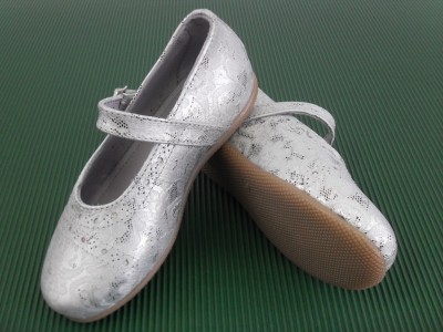 Pantofi copii fete LM, cod 6P117, seria PAMY, argintiu, piele naturala