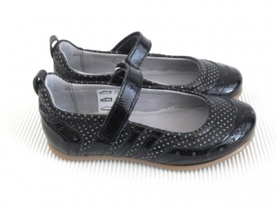 Pantofi copii fete LM, cod 6P124, seria KITTY, negru, piele naturala