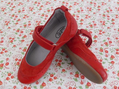 Pantofi copii fete LM, cod 6P125, seria KITTY, rosu, piele naturala