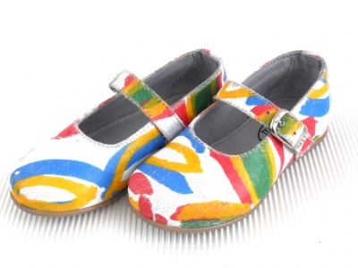 Pantofi copii fete LM, cod 6P126, seria CHERRY, multicolor, piele naturala