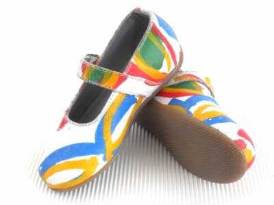 Pantofi copii fete LM, cod 6P126, seria CHERRY, multicolor, piele naturala