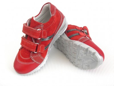 Pantofi sport copii fete LM, cod 6A33, seria KIDDY, rosu, piele naturala