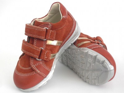 Pantofi sport copii fete LM, cod 6A45, seria KIDDY, caramiziu, piele naturala