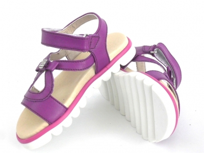Sandale copii fete LM, cod 6S99, seria ELSA, mov, piele naturala