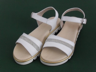 Sandale copii fete LM, cod 6S101, seria ELSA, alb, piele naturala