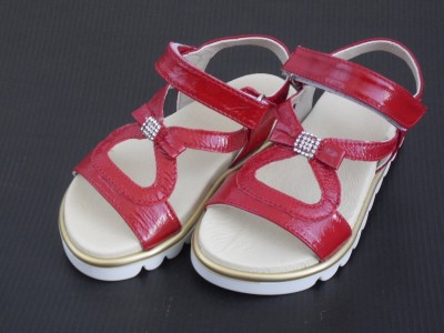 Sandale copii fete LM, cod 6S106, seria ELSA, rosu, piele naturala
