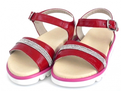 Sandale copii fete LM, cod 6S114, seria ELSA, rosu, piele naturala
