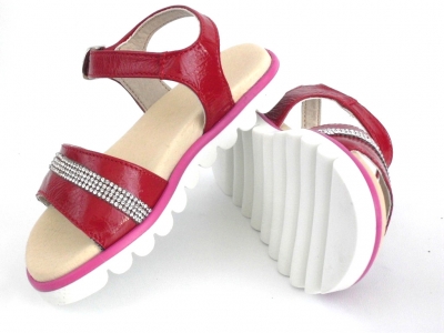Sandale copii fete LM, cod 6S114, seria ELSA, rosu, piele naturala