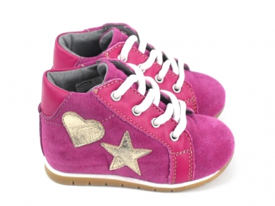 Pantofi sport copii fete LM, cod 6A48, seria HEART, purpuriu, piele naturala
