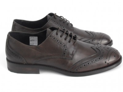 Pantofi barbati LM, cod 1P480, seria REM D, maro inchis, piele naturala
