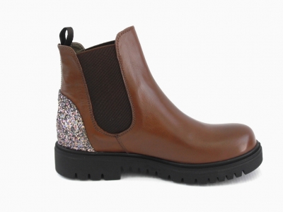 Ghete femei LM, cod 2G610, seria PEZZO E, maro, piele naturala