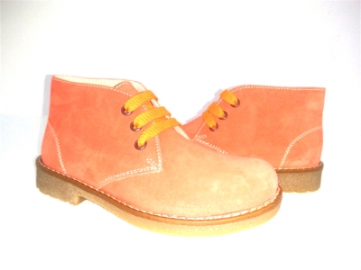 Ghete copii fete LM, cod 6G90, seria CREP, portocaliu, piele naturala