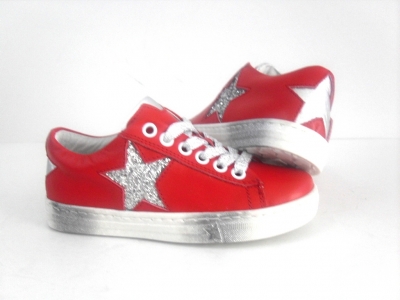 Pantofi sport copii LM, cod 3A341, seria SUPER STAR, rosu, piele naturala