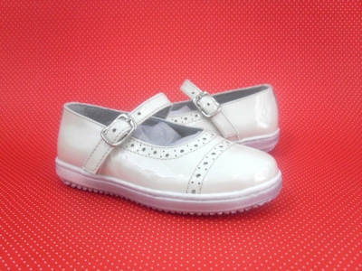 Pantofi copii fete LM, cod 6P188, seria PAMY, crem, piele naturala
