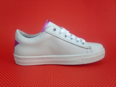 Pantofi sport copii LM, cod 3A343, seria SUPER STAR, alb, piele naturala