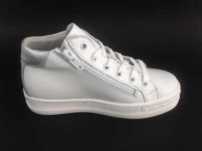 Pantofi sport copii LM, cod 3A369, seria MEGASTAR, alb, piele naturala