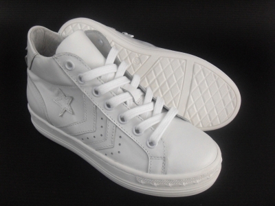 Pantofi sport copii LM, cod 3A372, seria MEGASTAR, alb, piele naturala