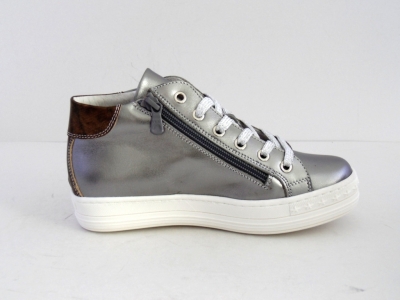 Pantofi sport copii LM, cod 3A388, seria MEGASTAR, argintiu, piele naturala
