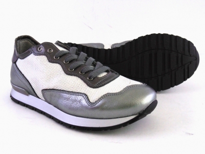 Pantofi sport femei LM, cod 2A269, seria SPORA, argintiu, piele naturala