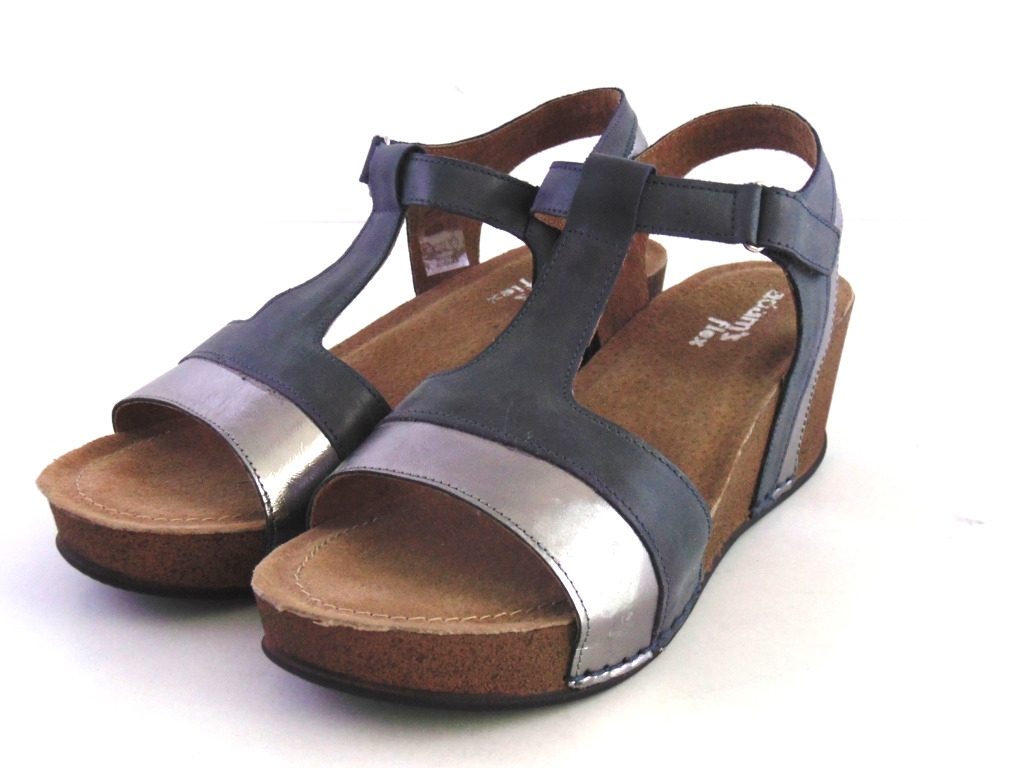 Sandale femei LM, cod 2S653, seria FIORENTINI, albastru, piele naturală