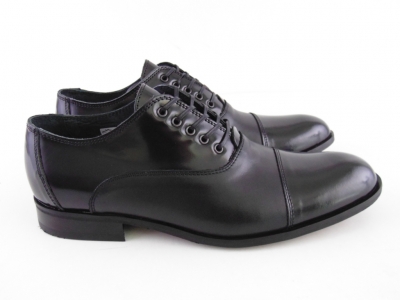 Pantofi barbati LM, cod 1P512, seria ROSSO STAMPO, negru, piele naturala