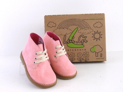 Ghete copii fete LM, cod 6G105, seria CREP, roz pal, piele naturala