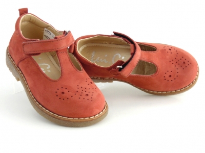 Pantofi copii fete Lui.Gi, cod 6P209, seria SARA, caramiziu, piele naturala