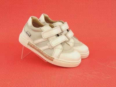 Pantofi sport copii fete Lui.Gi, cod 6A69, seria KIDDY GIRL, alb, piele naturala