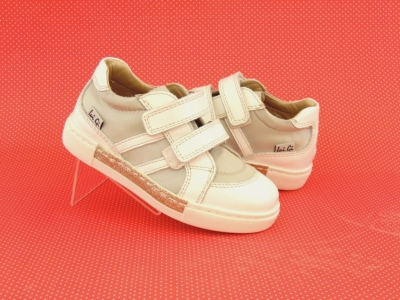 Pantofi sport copii fete Lui.Gi, cod 6A69, seria KIDDY GIRL, alb, piele naturala