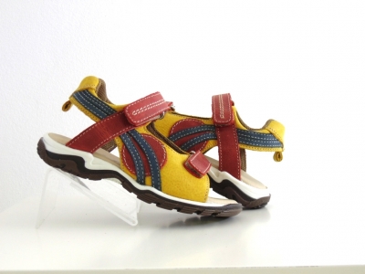 Sandale copii Lui.Gi, cod 3S225, seria CERCHI, galben, piele naturala