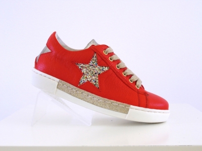 Pantofi sport copii fete Lui.Gi, cod 6A78, seria SUPER STAR, rosu, piele naturala