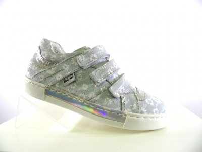 Pantofi sport copii fete Lui.Gi, cod 6A82, seria KIDDY GIRL, gri deschis, piele naturala