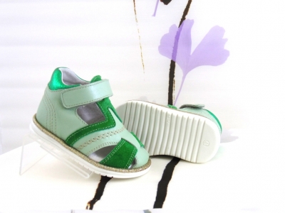 Sandale copii fete Lui.Gi, cod 6S126, seria SIMBA, verde lime, piele naturala