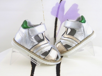 Sandale copii fete Lui.Gi, cod 6S130, seria SIMBA, argintiu, piele naturala