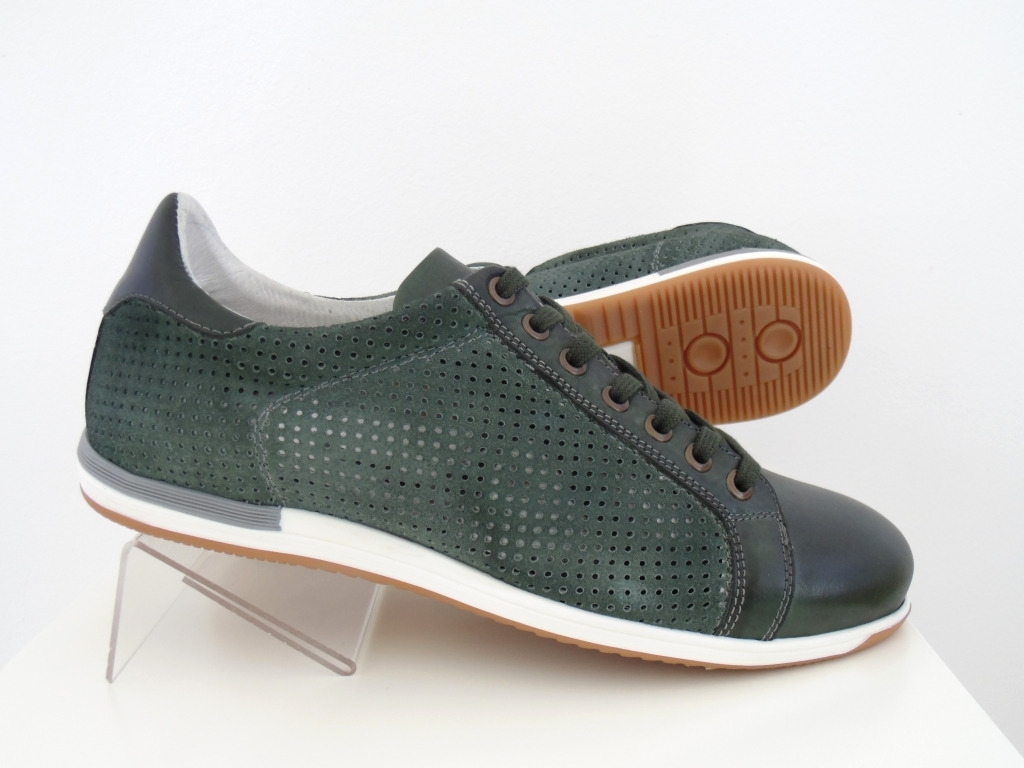 Pantofi Sport Bărbaţi Din Piele Naturală Culoare Verde Forest