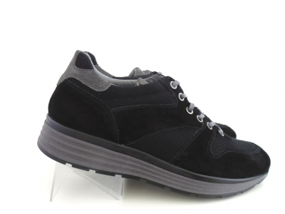 Pantofi sport barbati Lui.Gi, cod 1A581, seria SPRINT, negru, piele naturala