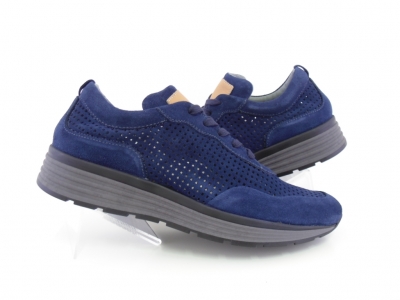 Pantofi sport barbati Lui.Gi, cod 1A582, seria ONDA, bleumarin, piele naturala